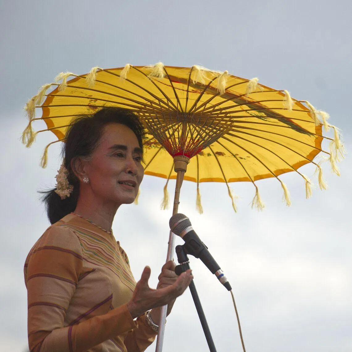 Myanmar’s deposed leader was imprisoned after a military coup in 2021 and has not been seen publicly since.