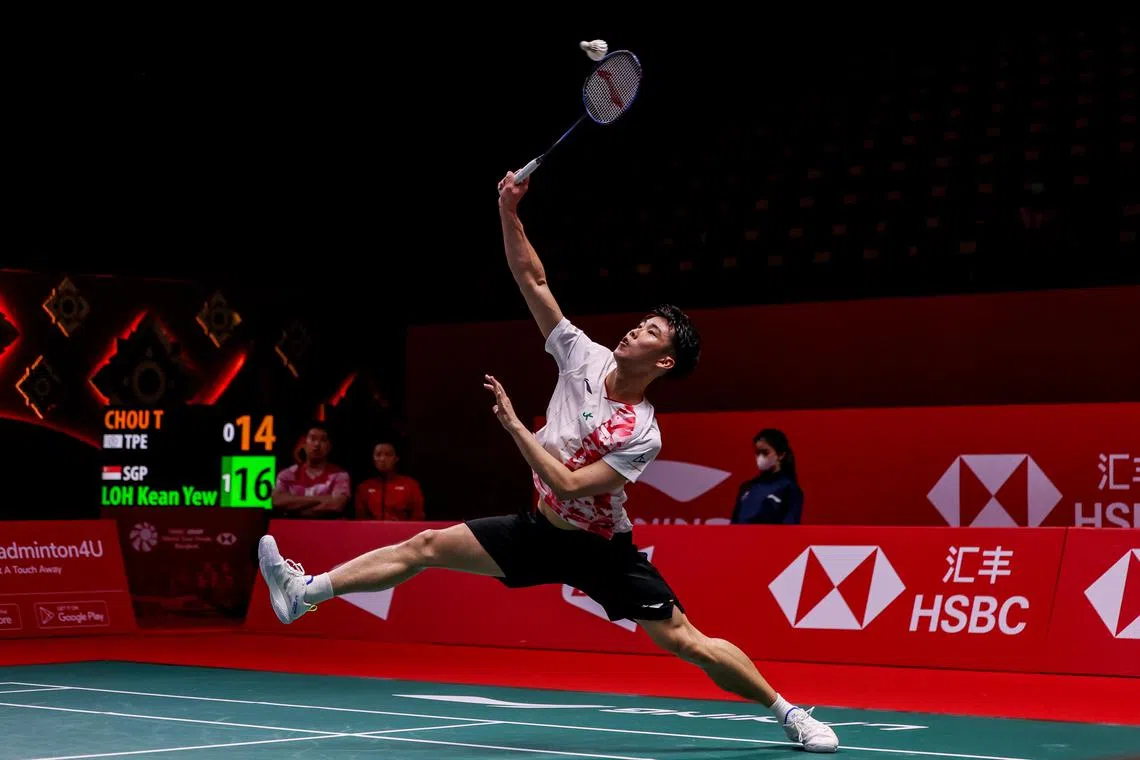 Loh Kean Yew began his BWF World Tour Finals campaign with a 21-15, 21-17 win over Taiwanese Chou Tien-chen on Wednesday.