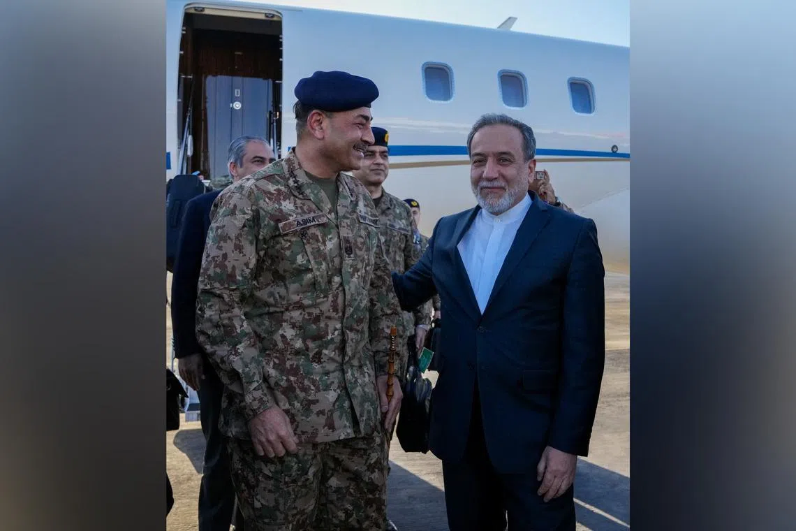 Pakistan’s army chief Field Marshal Asim Munir (left) visited Tehran on April 15 to try to prevent a renewal of the conflict.
