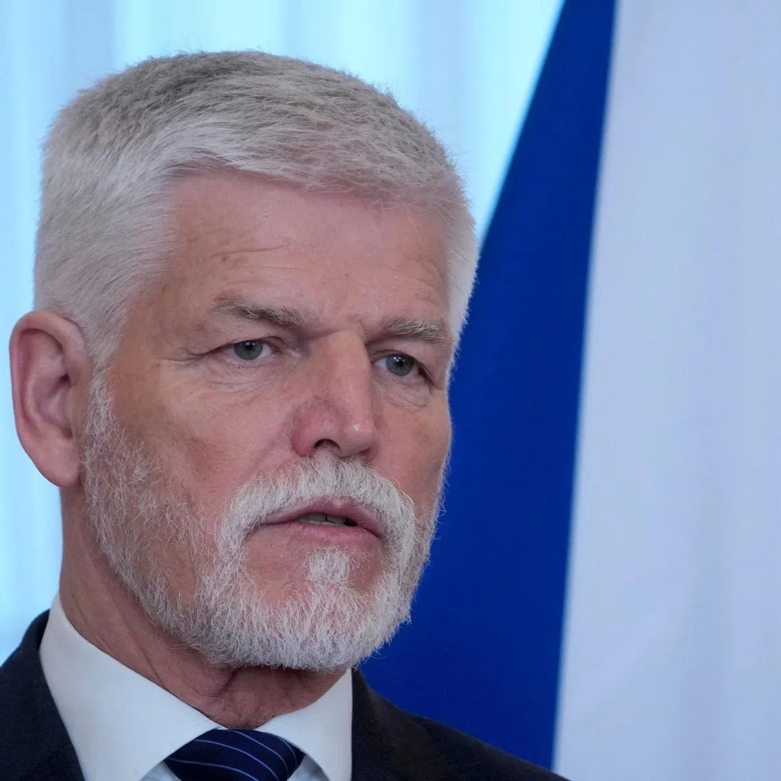 Czech President Petr Pavel speaks during a press conference in Riga, Latvia March 10, 2026. REUTERS/Ints Kalnins