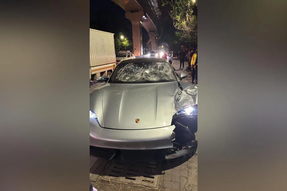 The 17-year-old boy was allegedly speeding in a Porsche on May 19 when the vehicle hit a motorcycle, killing two.