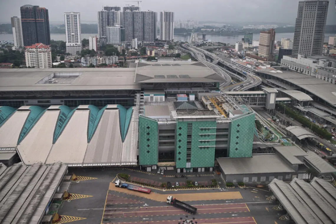 A view of Malaysia's CIQ complex in Johor Bahru at the end of the Causeway from Singapore.