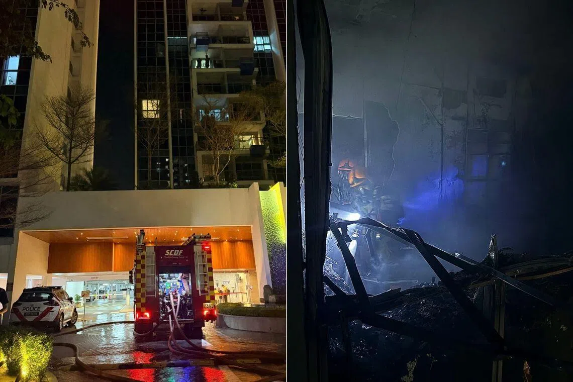 Firefighter taken to hospital for heat exhaustion, 100 people evacuated after blaze in Tampines