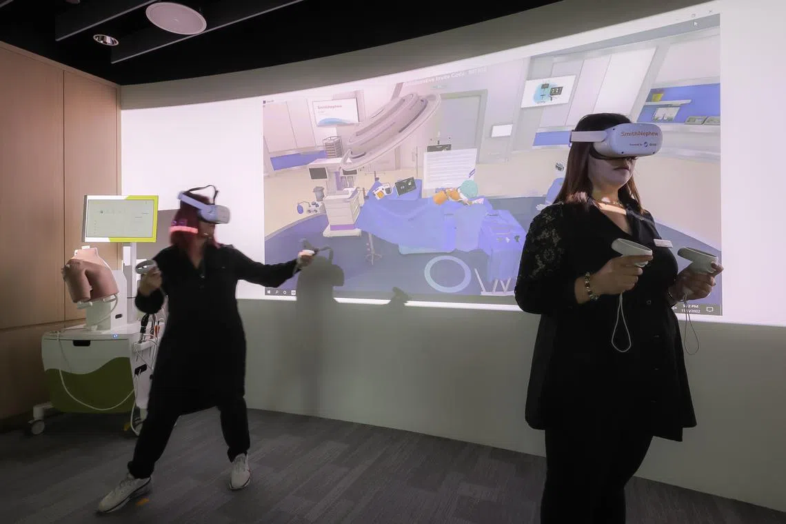 The augmented reality and virtual reality simulation studio in the new Smith+Nephew Academy at Alice@Mediapolis on 9 Nov 2022.