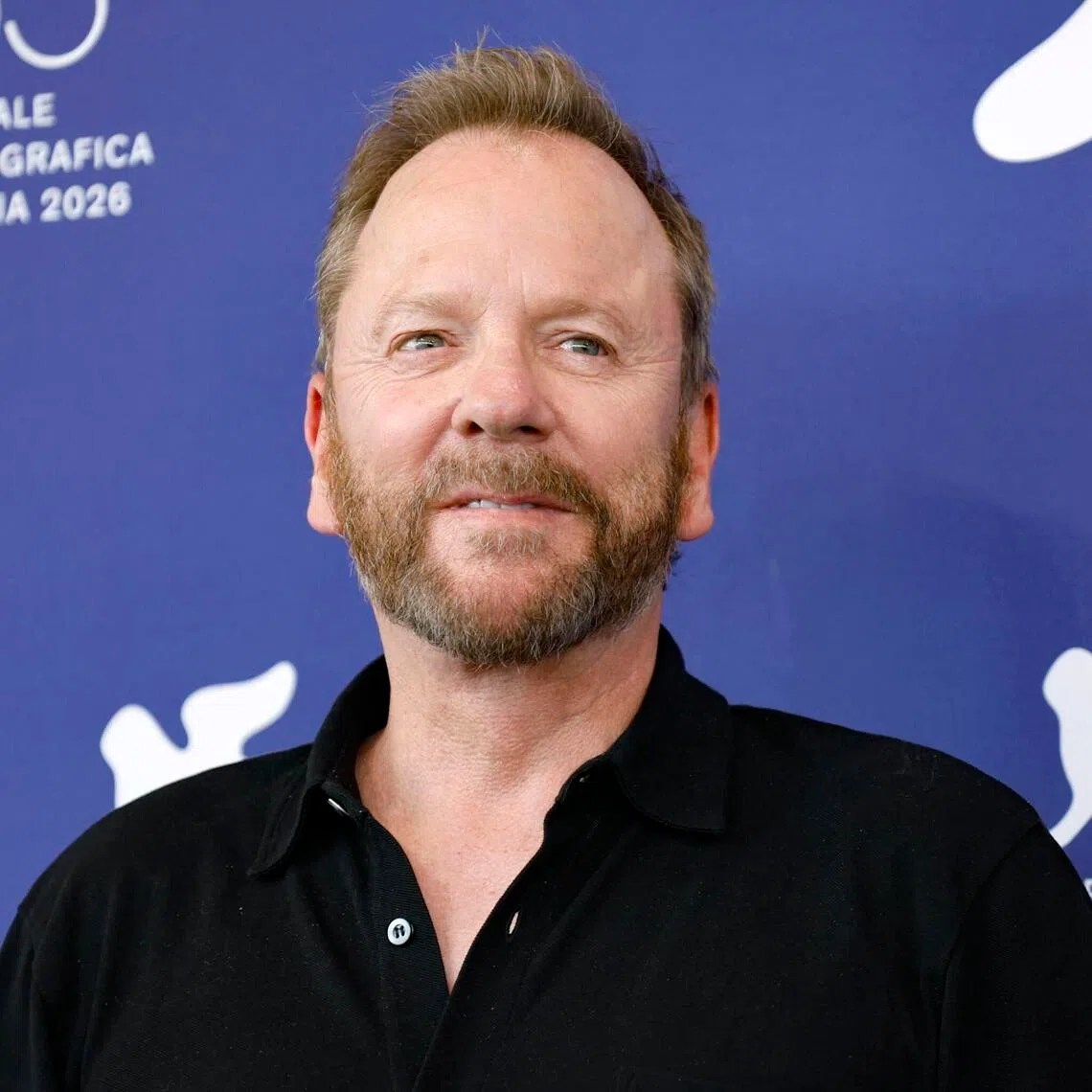 British-Canadian actor Kiefer Sutherland posing for the photocall of Father Joe at the 83rd annual Venice International Film Festival, in Venice, Italy, on Sept 5.