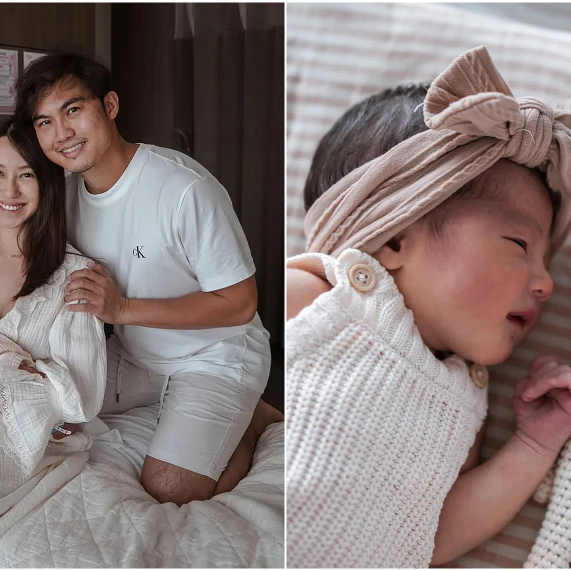 Melissa Koh with her husband James Chen and their newborn daughter Ava Jane.