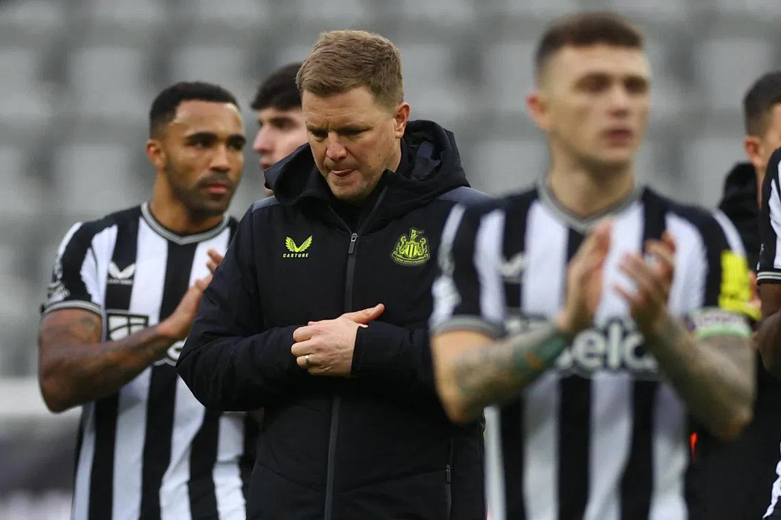 Newcastle’s 3-1 loss at home to Nottingham Forest on Dec 26 was their fifth defeat in seven games across all competitions.