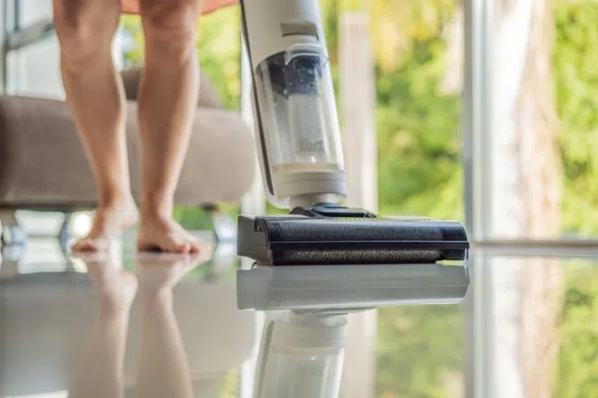 Up close of a wet and dry vacuum cleaner