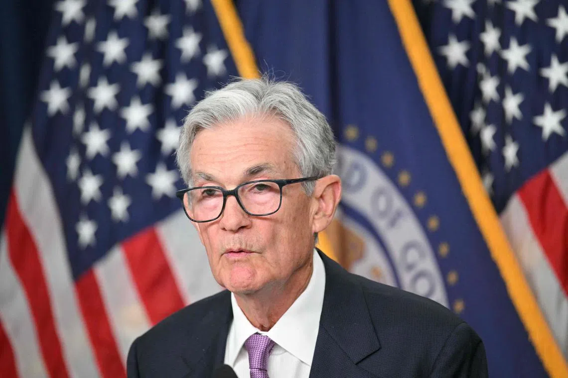 Fed chairman Jerome Powell speaking at a press conference in Washington, on Sept 18,  following a meeting of the US central bank’s rate-setting committee.