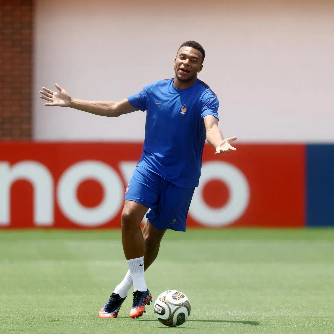 Soccer Football - FIFA World Cup 2026 - France Training - Southern Methodist University, Dallas, Texas, U.S. - July 13, 2026 France's Kylian Mbappe during training REUTERS/Lee Smith