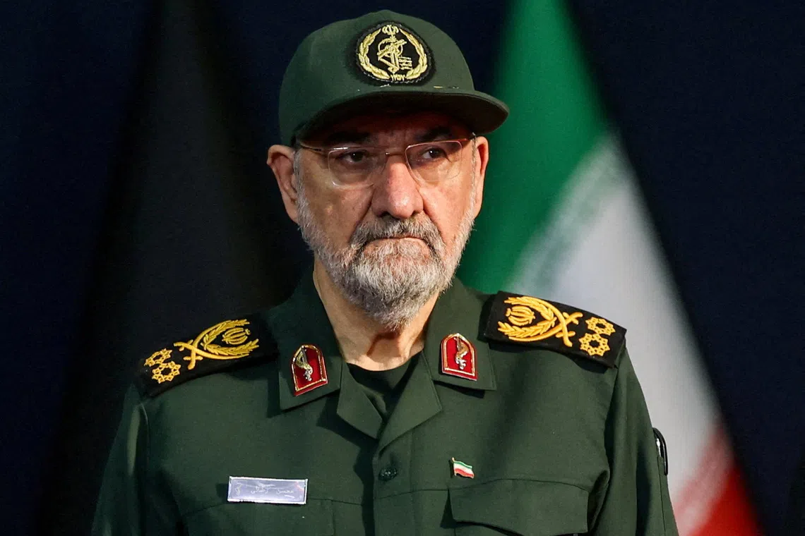 FILE PHOTO: Adviser to Iran's supreme leader Mohsen Rezaei attends a farewell ceremony for Iran's late Supreme Leader Ayatollah Ali Khamenei, who was killed on February 28 during Israeli and U.S. airstrikes on Iran, for international delegates at the Imam Khomeini Grand Mosalla in Tehran, Iran, July 3, 2026.  REUTERS/Mohammed Salem/ File Photo