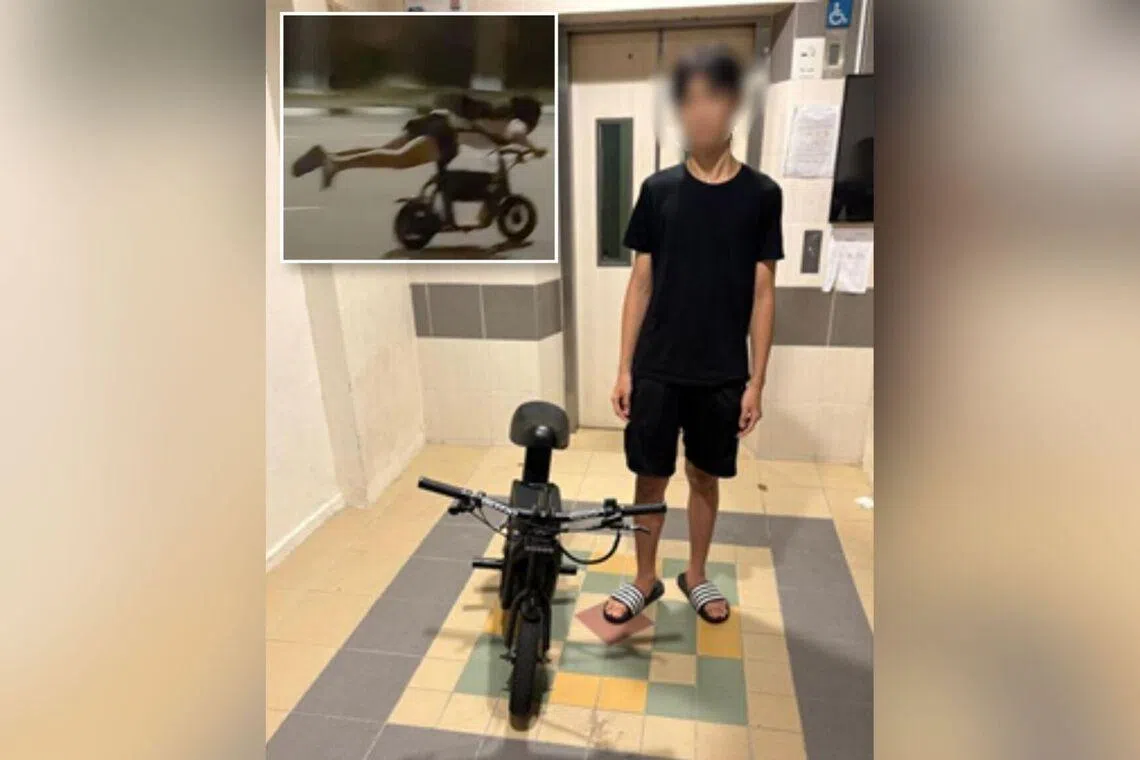 Images on social media showed the man riding a PMD with his body in a horizontal position, mimicking a “Superman pose”.