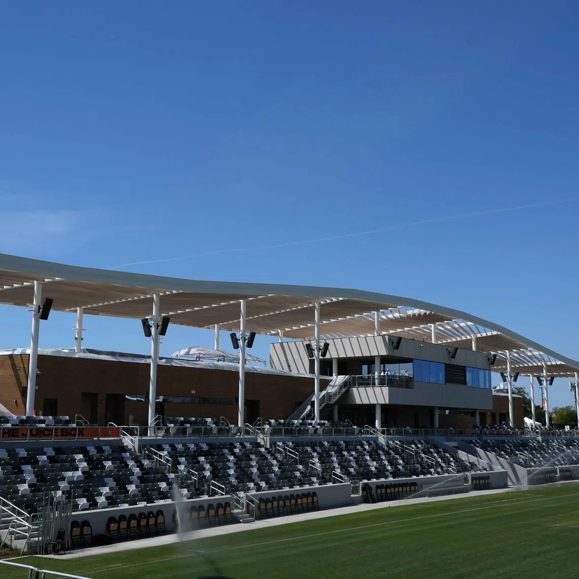 Apr 20, 2026; Irvine, California, USA; A general overall view of the FIFA World Cup 2026 base camp for the United States at the Championship Soccer Stadium at the Great Park Sports Complex. Mandatory Credit: Kirby Lee-Imagn Images