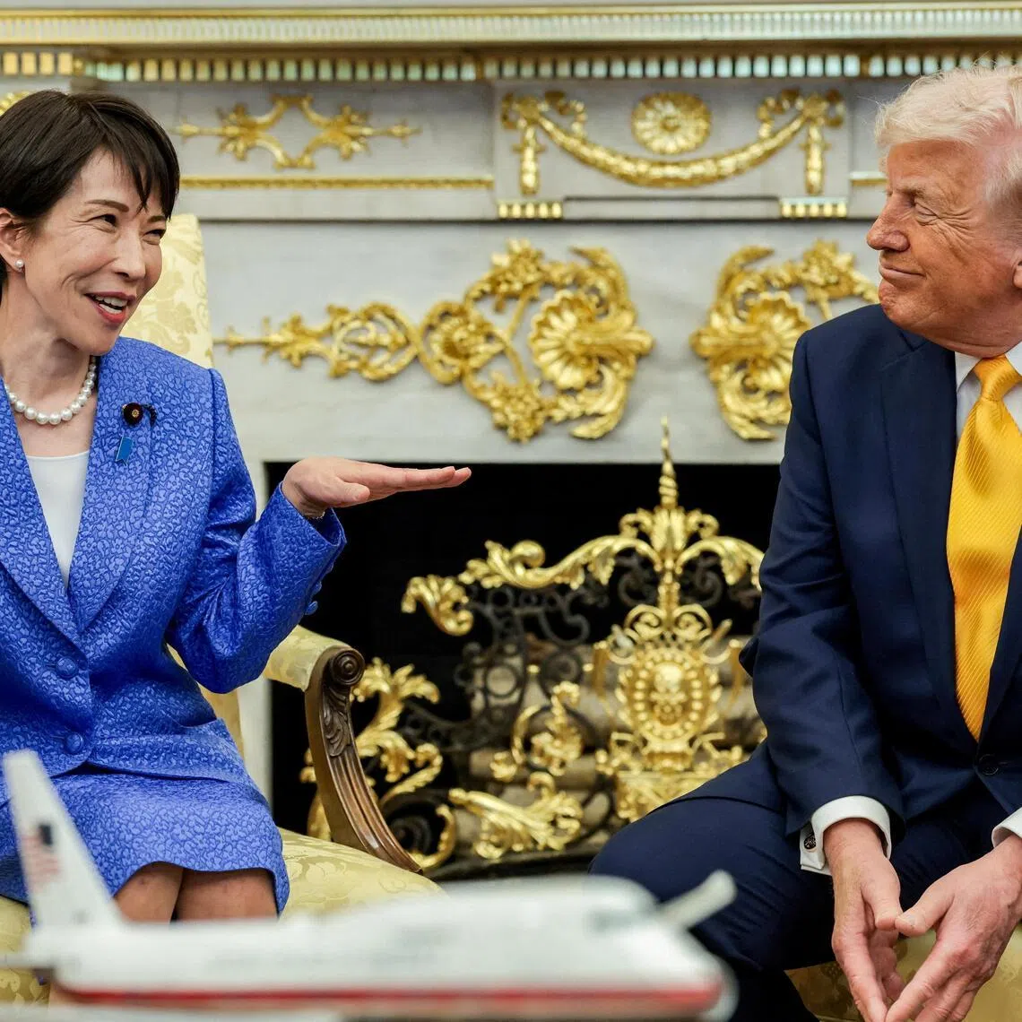 US President Donald Trump meets Japanese Prime Minister Sanae Takaichi in the Oval Office at the White House on March 19, 2026.