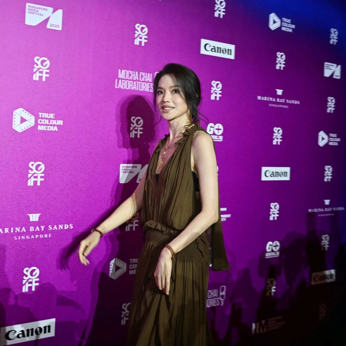 Shu Qi, at the 36th Singapore International Film Festival red carpet at Sands Theatre, on Nov 26, 2025.
