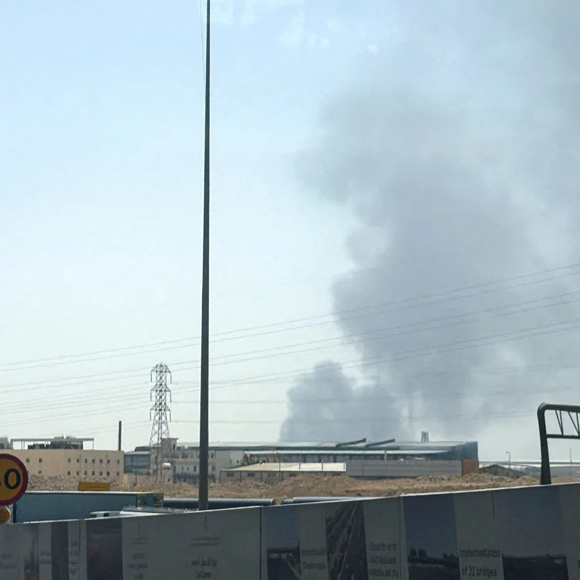 Smoke rises from a fire at the Aramco refinery south of Riyadh, Saudi Arabia, on Oct 3, 2026.