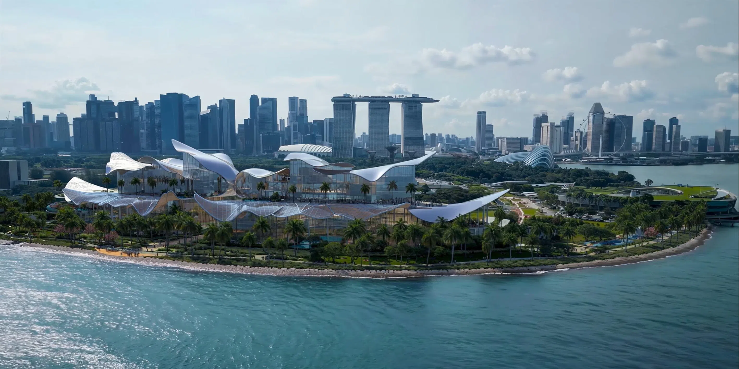 The $1 billion project spans over 720,000 sq ft of gross floor area and is designed by DP Architects and Therme Group’s in-house architects.