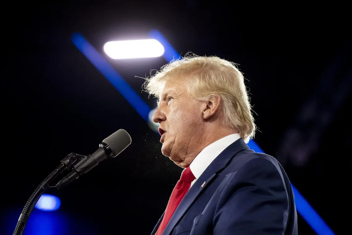 Former President Donald Trump speaks at the Conservative Politician Action Conference in Dallas, Texas, on Aug 6, 2022.
