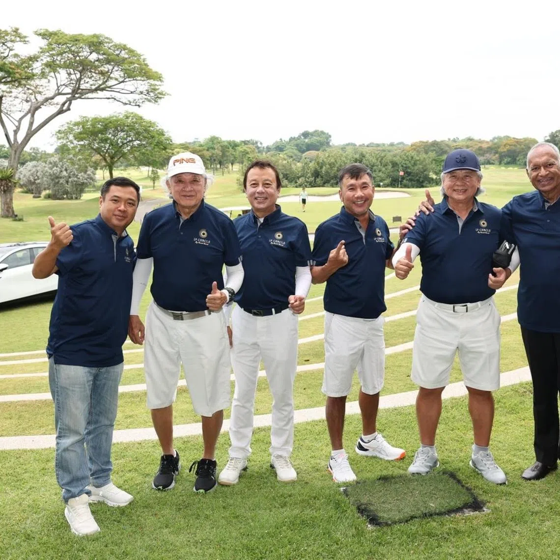 The Le Cercle (Pernod Ricard) team for the Social category of the ST/BT Corporate Golf League (from left) Samuel Koh, Sam Wong, Sebastian Lee, Alvin Tay, KC Ng and Rajan Menon.