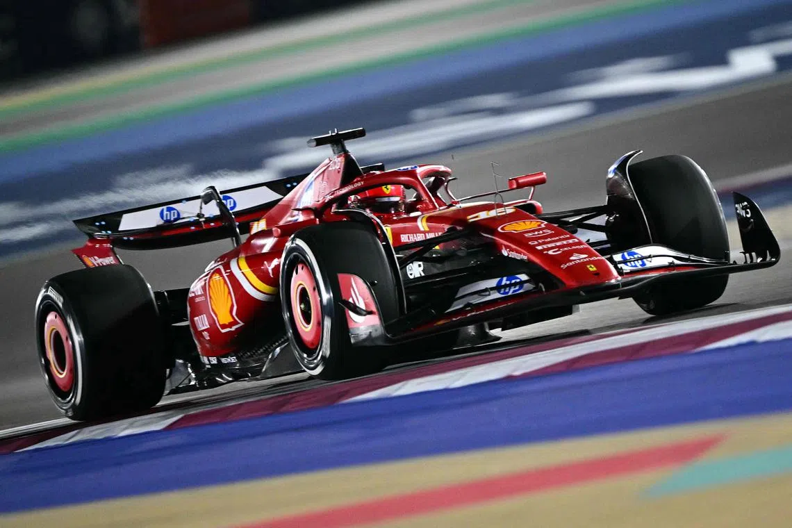Ferrari driver Charles Leclerc topped the timesheets in the practice session ahead of the Qatar grand prix.