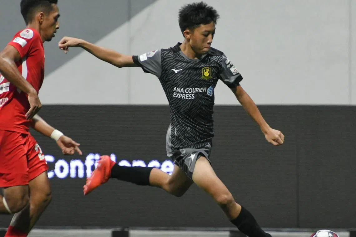 Caelan Cheong Tze Jay, 16, is part of a group of young players joining Tampines aspiring to turn professional.