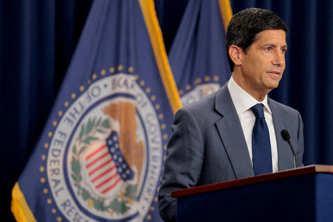 US Federal Reserve chairman Kevin Warsh holding his press conference following a two-day meeting of the Federal Open Market Committee on Oct 28.