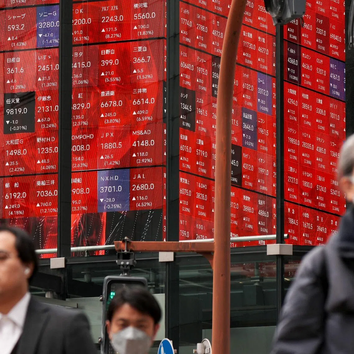 Major share indexes in Japan and South Korea plunging more than 5 per cent as investors fled risk assets.