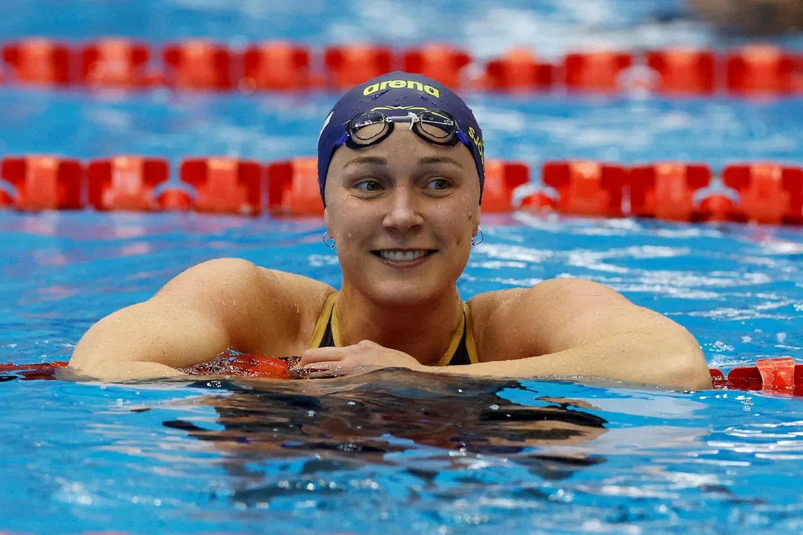 FILE PHOTO: Fukuoka 2023 World Aquatics Championships - Swimming - Marine Messe Fukuoka Hall A, Fukuoka, Japan - July 28, 2023  Sweden's Sarah Sjostrom during the women's 50m butterfly semi final 2 REUTERS/Stefan Wermuth/File Photo
