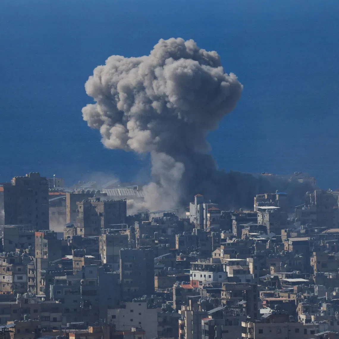 Smoke billows after an Israeli strike on Beirut's southern suburbs, in Lebanon, on March 9.
