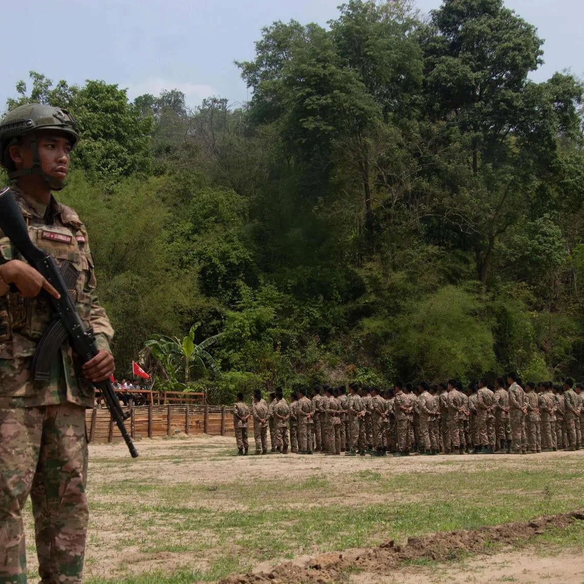 Members of the Mandalay People’s Defence Forces at a secret training camp in an undisclosed location in Myanmar’s Saging Region on May 19.