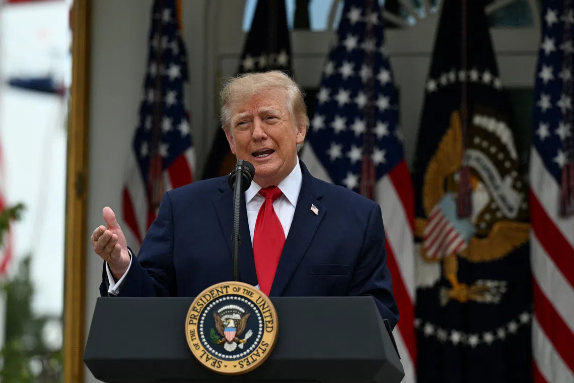 US President Donald Trump speaks as he hosts a Rose Garden lunch at the White House in Washington, DC, US, October 15, 2026. REUTERS/Annabelle Gordon