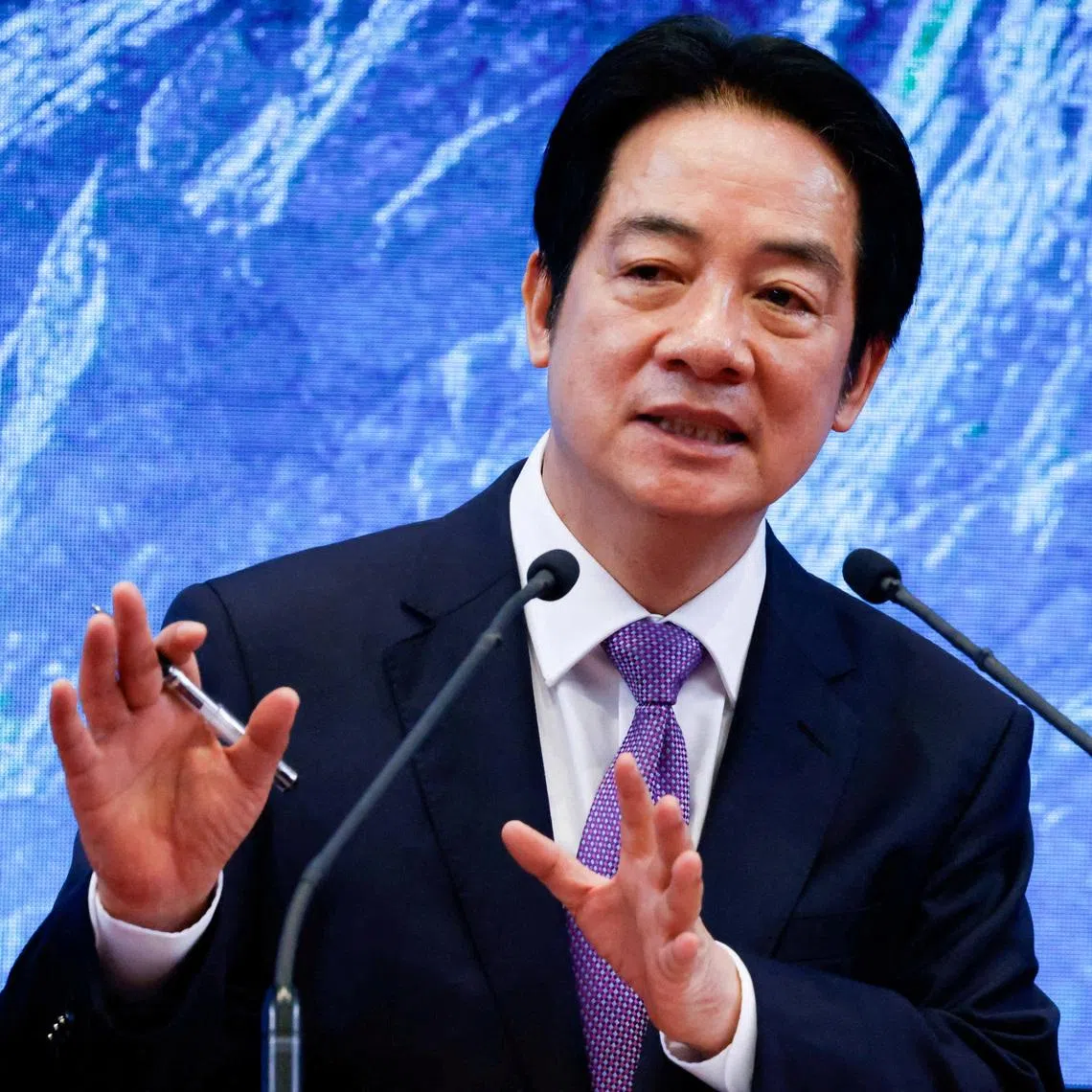FILE PHOTO: Taiwan President Lai Ching-te speaks at a news conference on the second anniversary of his taking office, at the presidential building in Taipei, Taiwan May 20, 2026. REUTERS/Ann Wang/File Photo