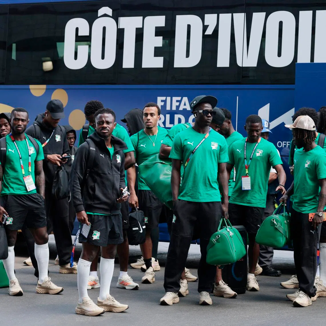 Soccer Football - FIFA World Cup 2026 - Group E - Curacao v Ivory Coast - Philadelphia Stadium, Philadelphia, Pennsylvania, U.S. - June 25, 2026 Ivory Coast players arrive at stadium before the match REUTERS/Brian Snyder