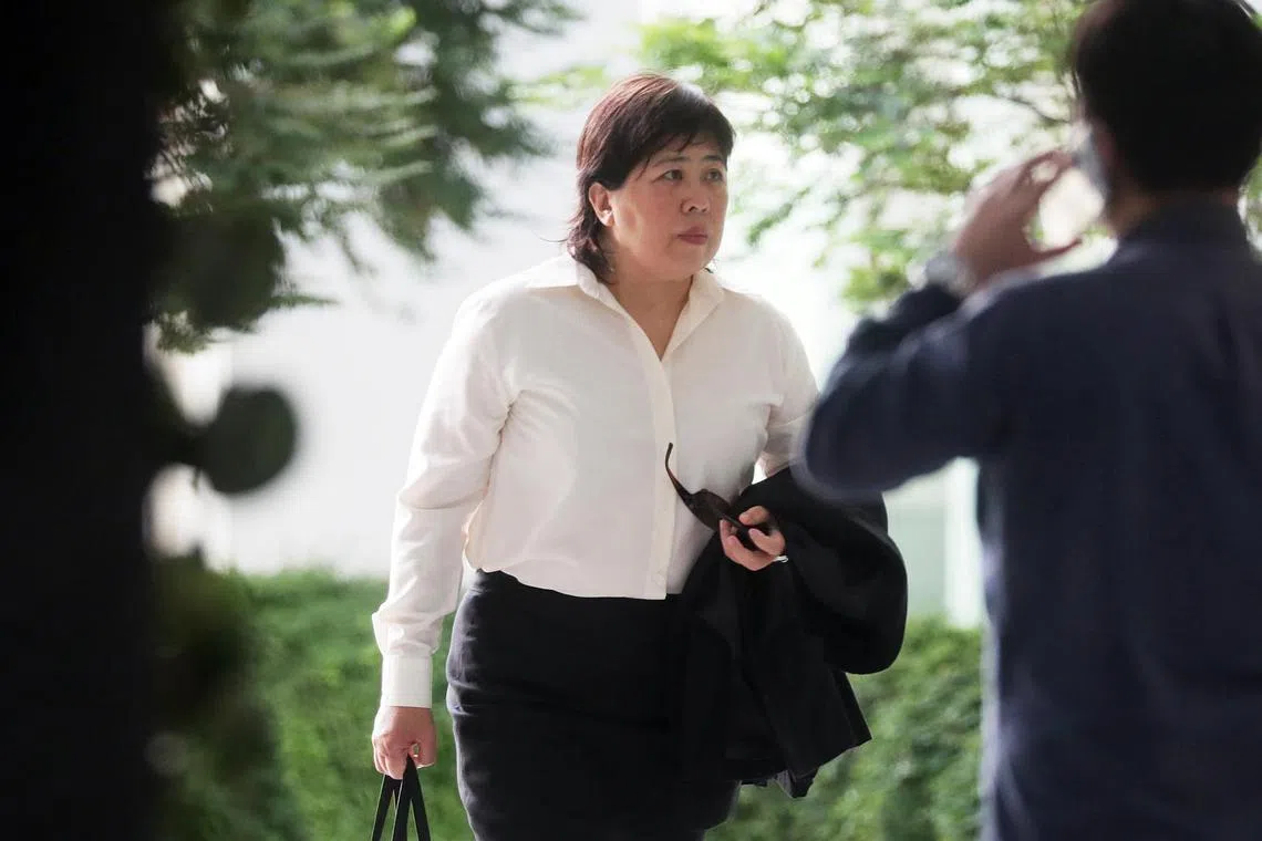 Phoon Chiu Yoke arriving at State Courts on May 24, 2023.