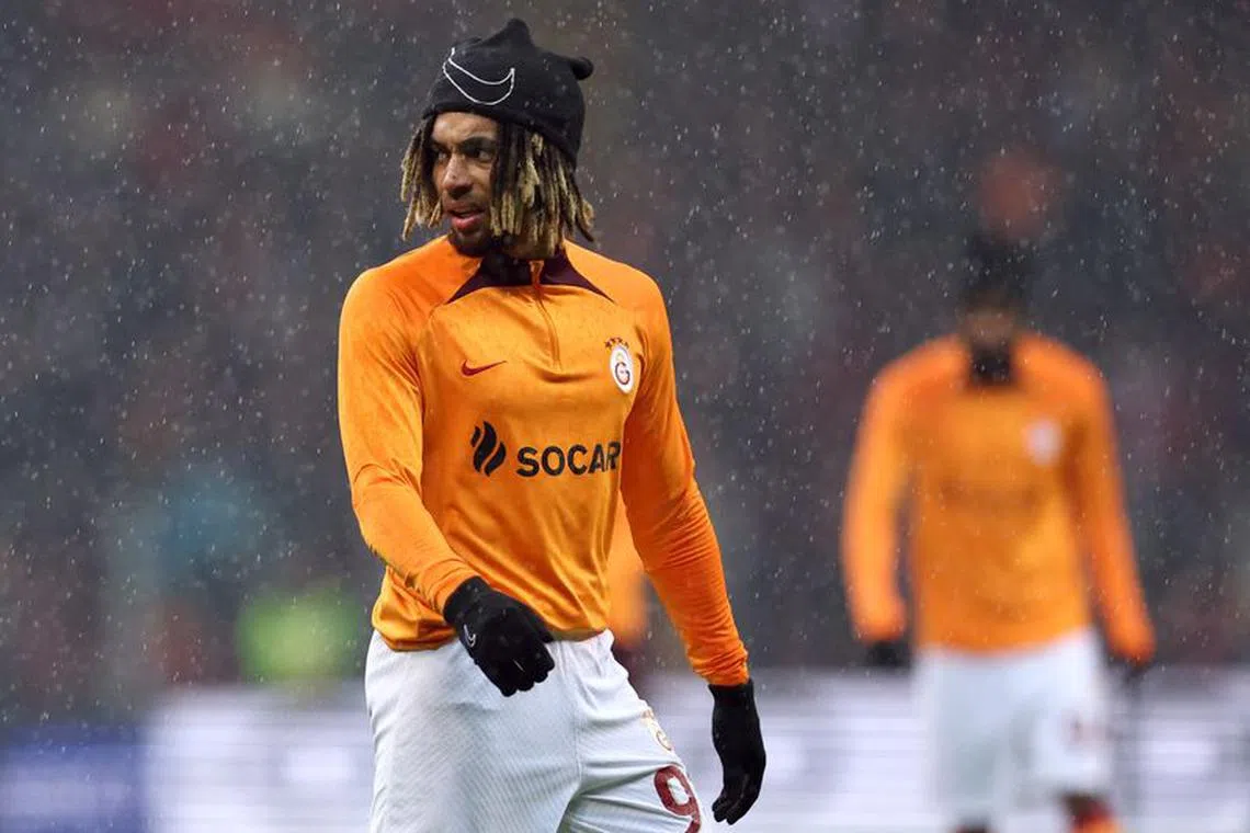 FILE PHOTO: Soccer Football - Champions League - Group A - Galatasaray v Manchester United - RAMS Park, Istanbul, Turkey - November 29, 2023 Galatasaray's Sacha Boey during the warm up before the match REUTERS/Murad Sezer/File Photo