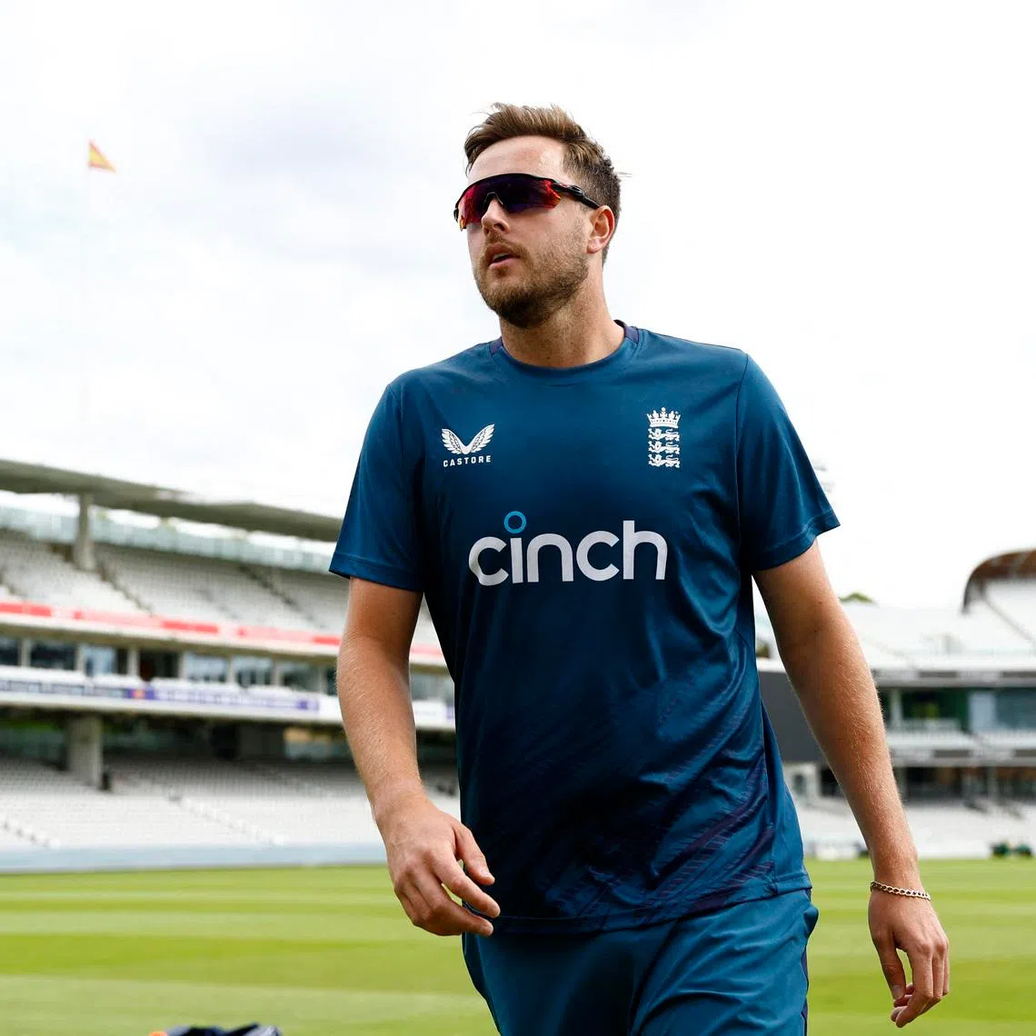 Cricket - Ashes - Second Test - England Practice - Lords, London, Britain - June 26, 2023  England's Ollie Robinson during practice Action Images via Reuters/Peter Cziborra