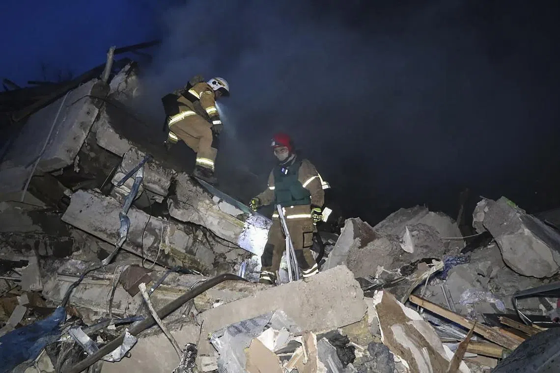 A building heavily damaged by a Russian missile strike on the outskirt of Dnipro city, Ukraine, on June 3.