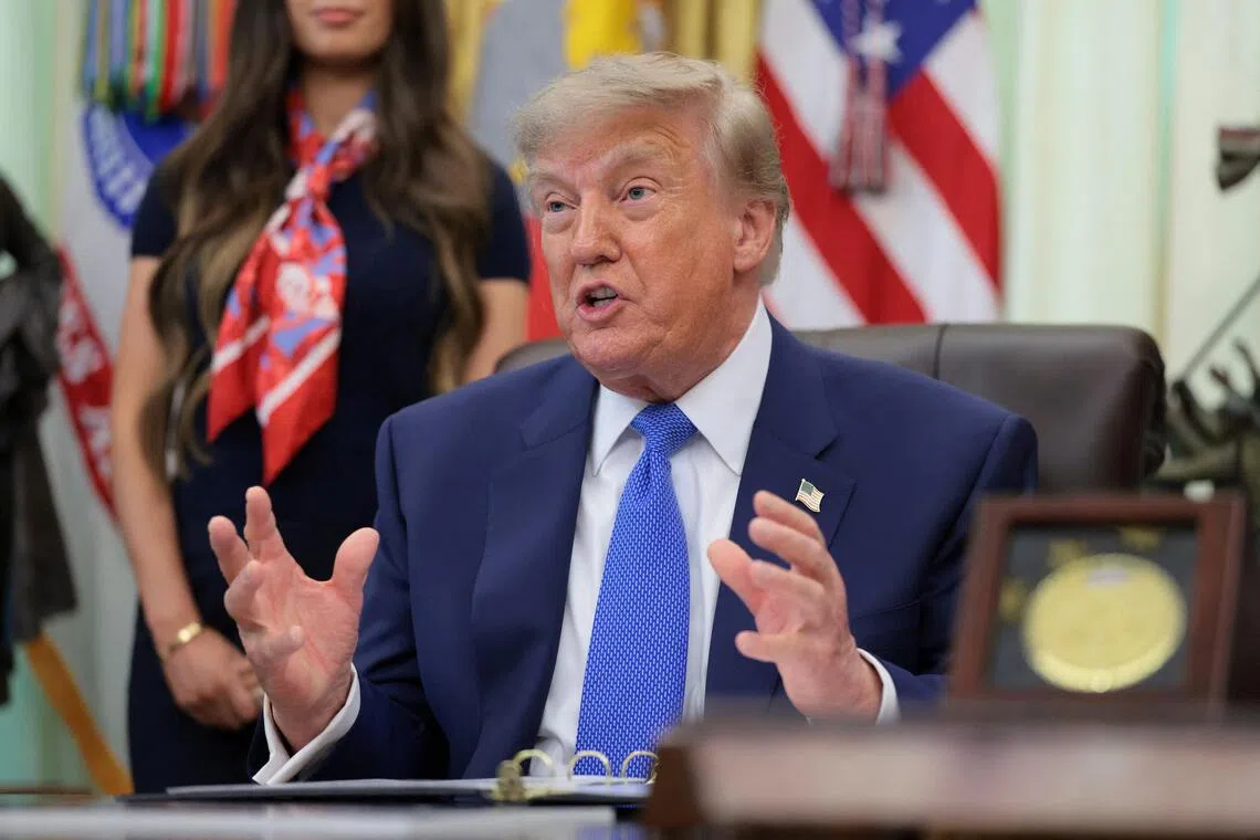 US President Donald Trump put out a Truth Social post on Aug 10 saying he would demand compensation from Iran for the people they have killed and wounded, in response to Iran’s own demand for compensation over attacks by the US and Israel.