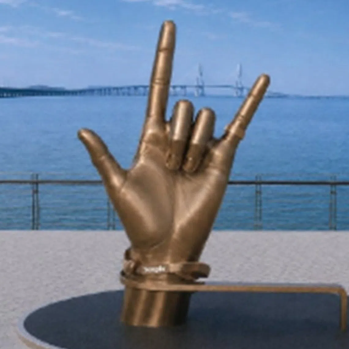 The sculpture, modelled after the sign language gesture for “I love you”, has been taken as an insult by some.