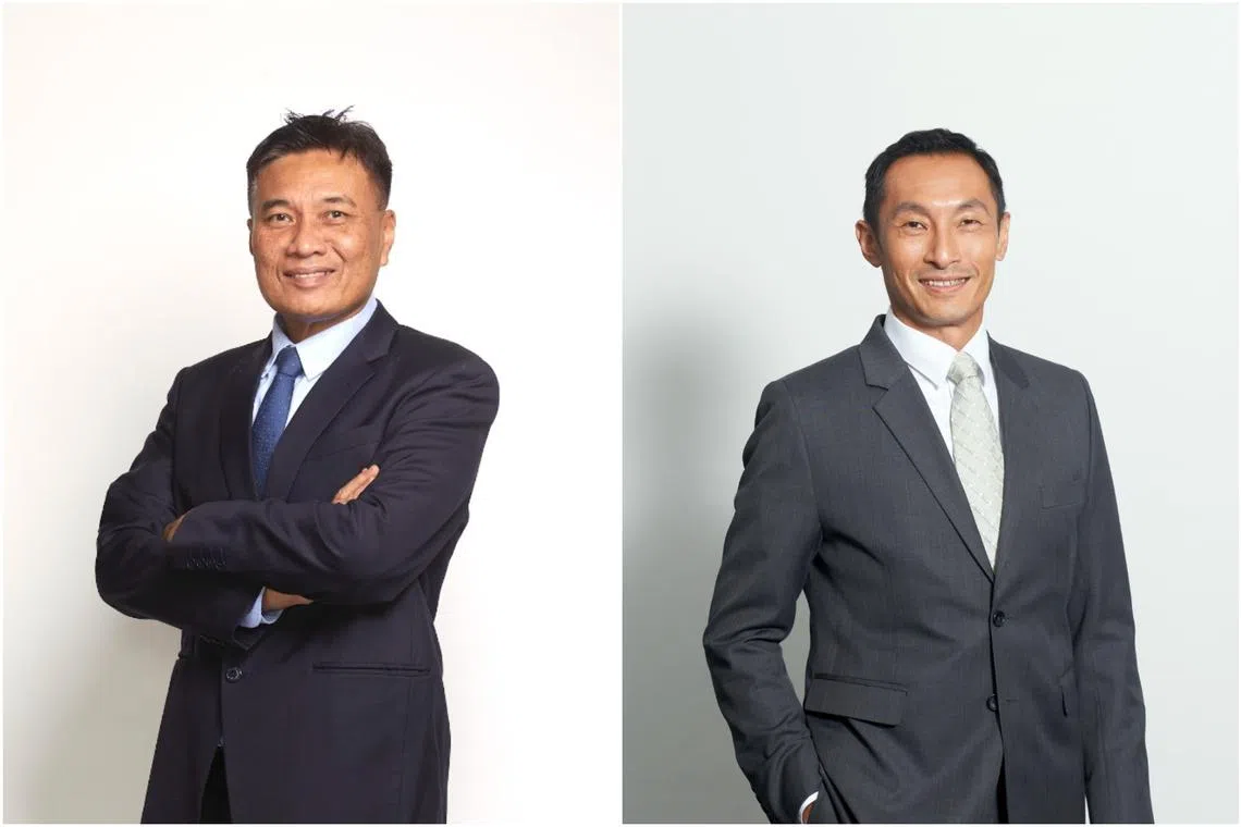 Mr Abu Bakar bin Mohd Nor (left) and Mr Vincent Phang will be the new chairman and new deputy chairman of the WSH Council from Saturday.