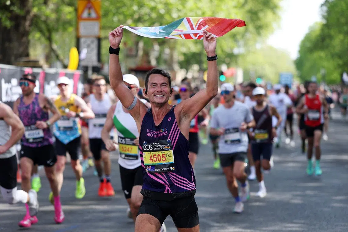 Athletics - London Marathon - London, Britain - April 26, 2026 Bryan Lip in action during the marathon REUTERS/John Sibley