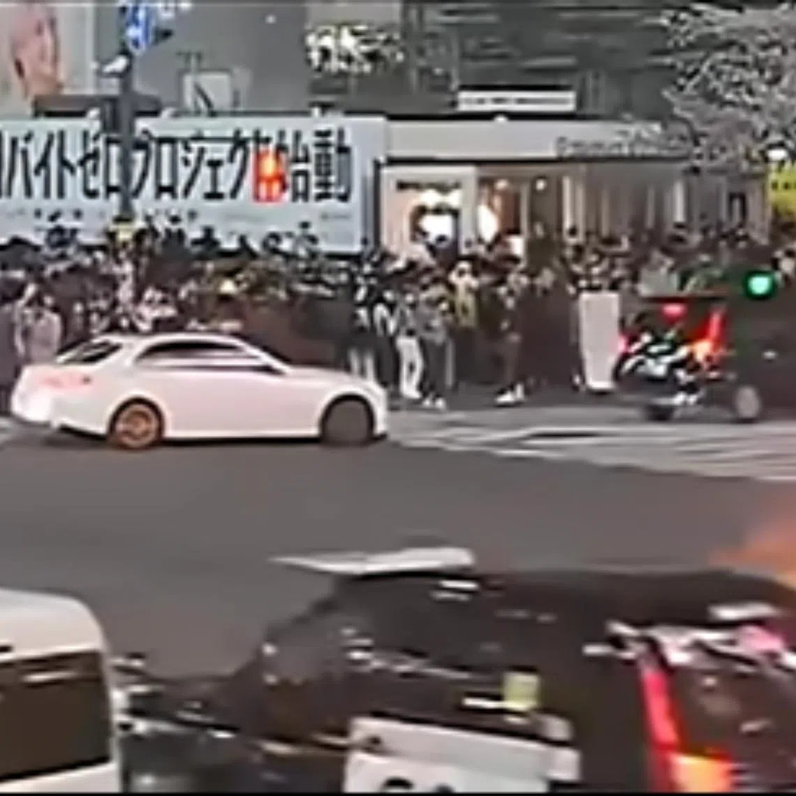 The man allegedly started a fire in the middle of the famous intersection in Tokyo hours earlier and then fled the scene, the police said.