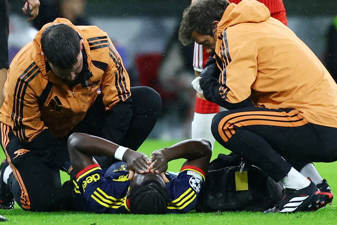 Saka, 25, suffered the issue 10 minutes into Arsenal’s 2-2 Champions League draw at Bayern Munich on Oct 21 and was forced off the pitch.