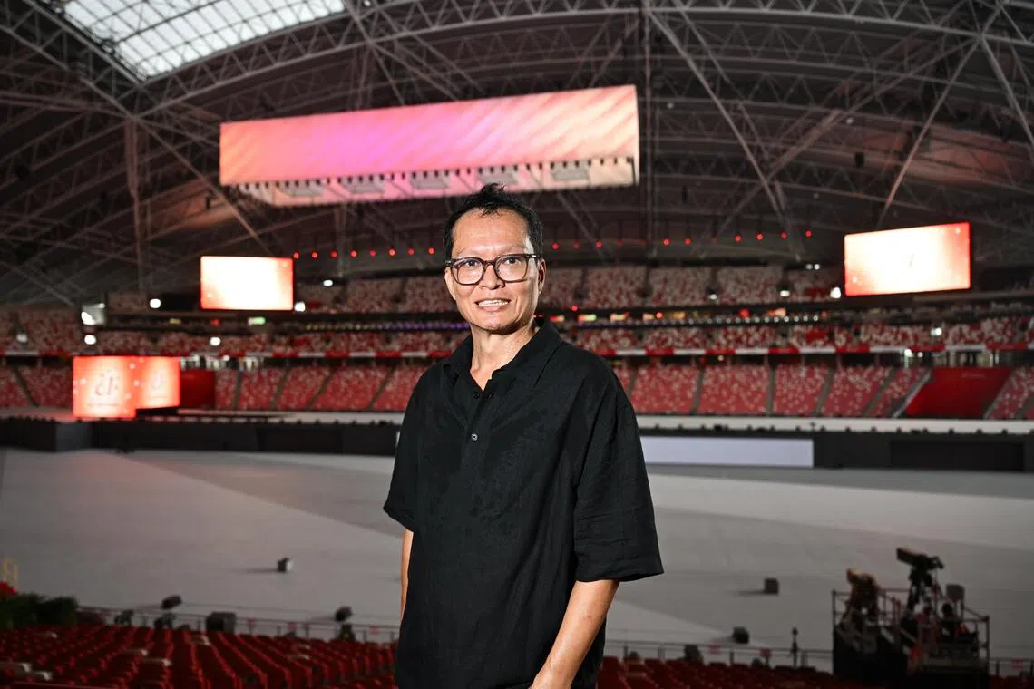 Set designer Randy Chan, 56, jumped into preparations for the set shortly after the previous NDP wrapped up.