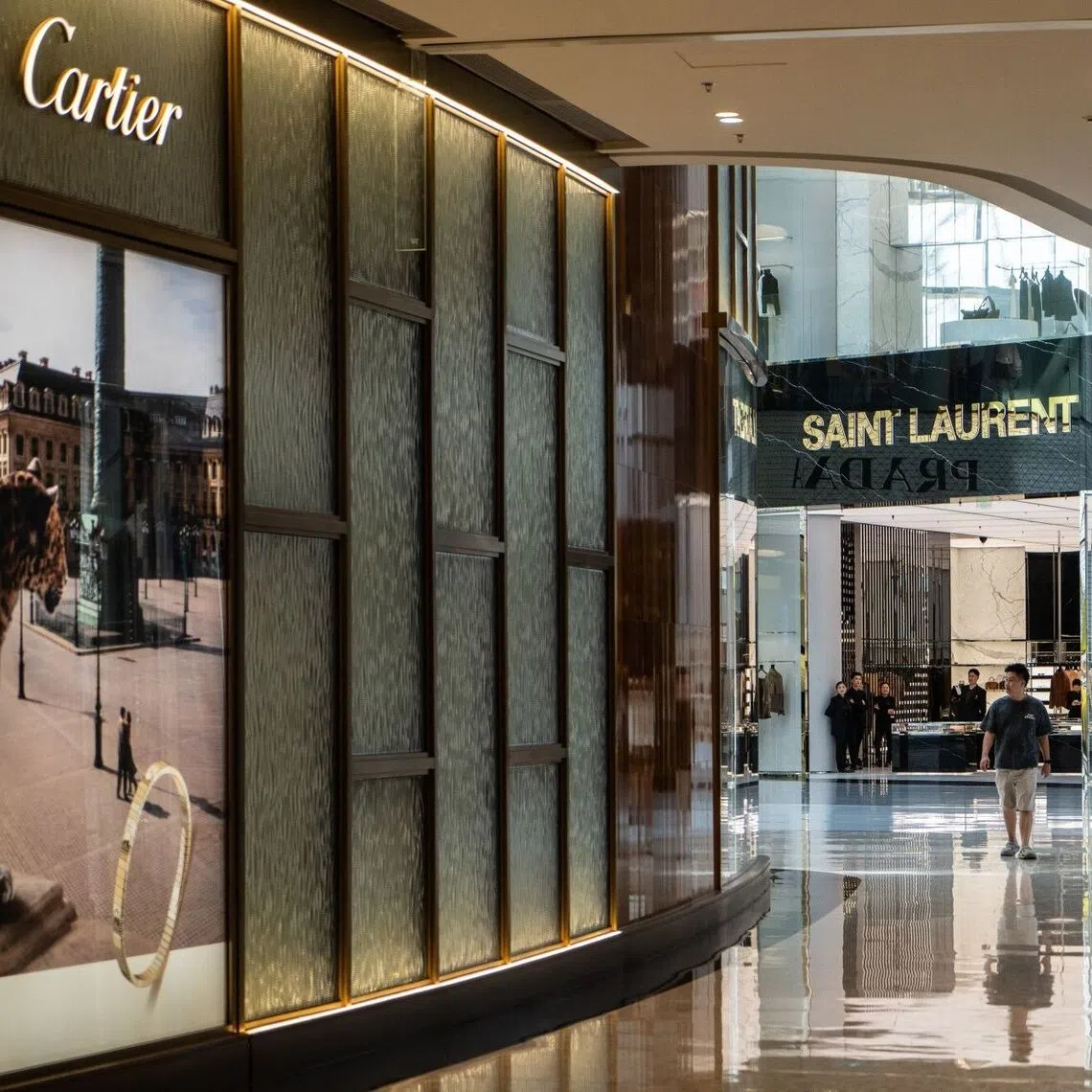 Cartier and Yves Saint Laurent stores in Haikou, China.