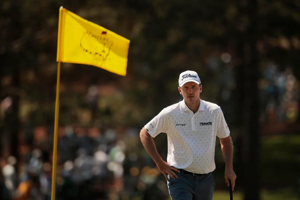 Golf - The Masters - Augusta National Golf Club, Augusta, Georgia, U.S. - April 12, 2026 Russell Henley of the U.S. on the 7th hole during the final round REUTERS/Brian Snyder