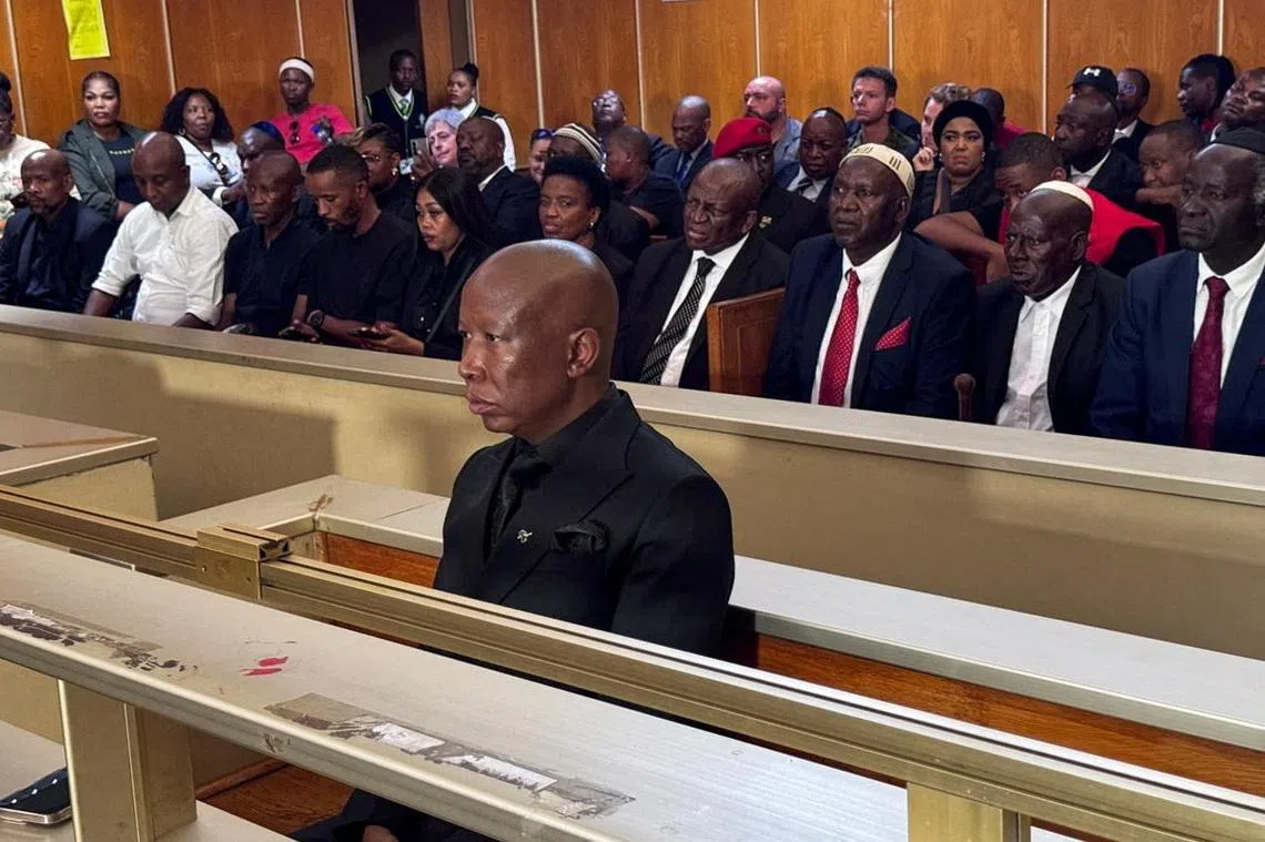 South African opposition politician Julius Malema, Economic Freedom Fighters leader appears at court for a pre-sentencing hearing after being convicted of charges including unlawful possession of a firearm and discharging a weapon in public, in East London, South Africa, January 23, 2026. REUTERS/Siyabonga Sishi