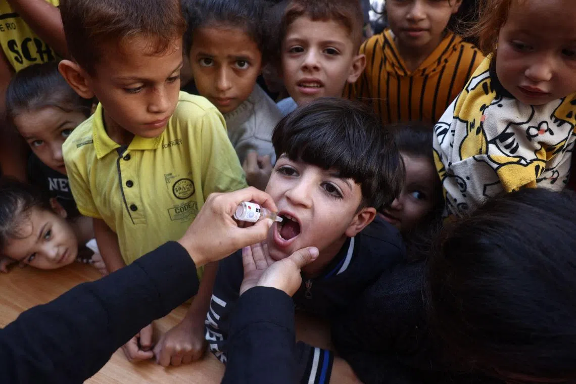 The campaign in Gaza has relied on delivering two drops of an oral vaccine, which contains a weakened version of the poliovirus. 