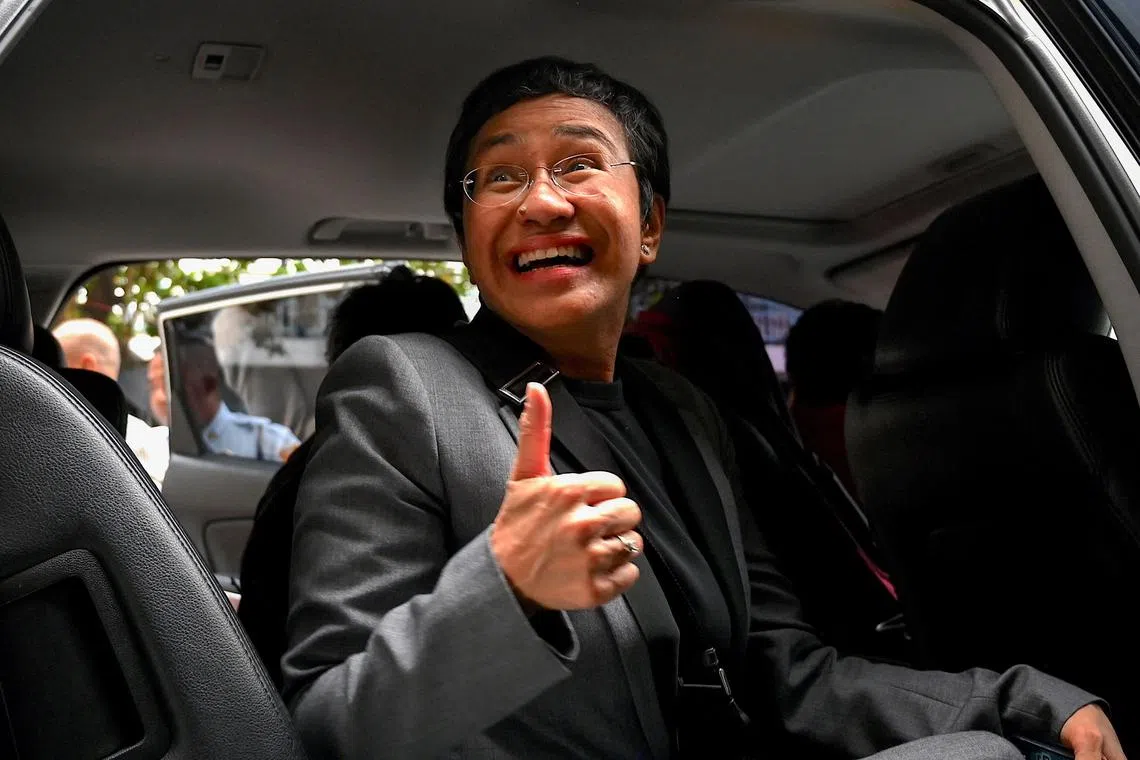 Philippines Nobel laureate Maria Ressa told reporters her acquittal sends a “good signal” to the business community.