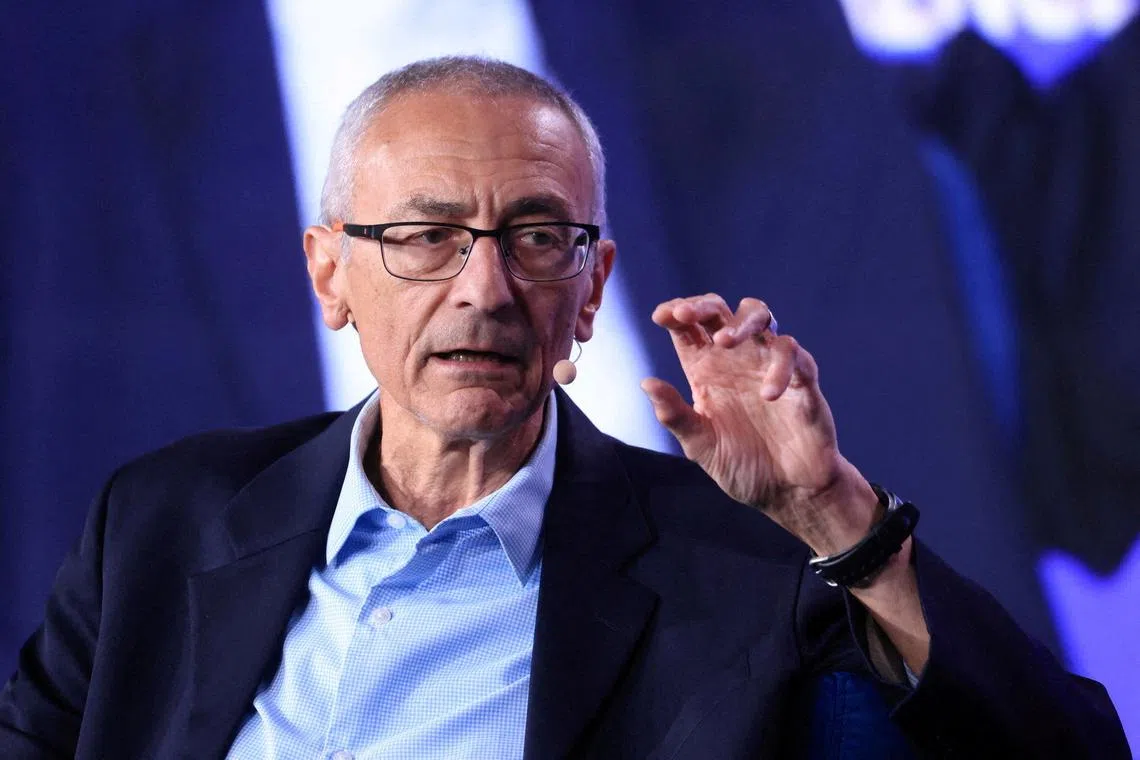 FILE PHOTO: John Podesta, Senior Advisor to the President for International Climate Policy, The White House speaks at the Milken Conference 2024 Global Conference Sessions at The Beverly Hilton in Beverly Hills, California, U.S., May 6, 2024.  REUTERS/David Swanson/File Photo